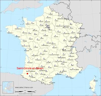 Carte de Saint-Girons-en-Béarn