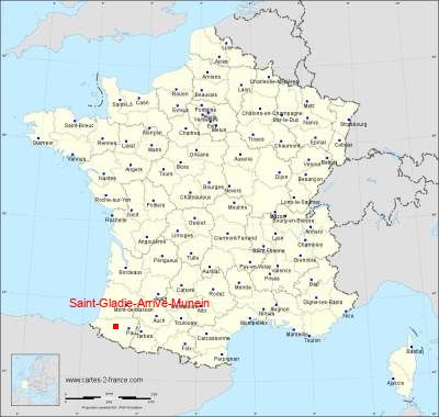 Carte de Saint-Gladie-Arrive-Munein