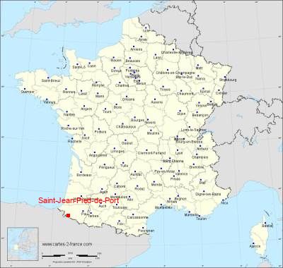 Carte de Saint-Jean-Pied-de-Port
