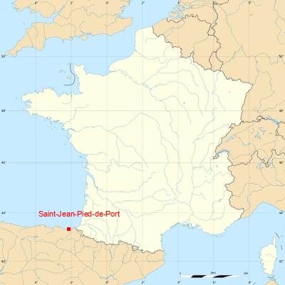 Fond de carte avec Saint-Jean-Pied-de-Port