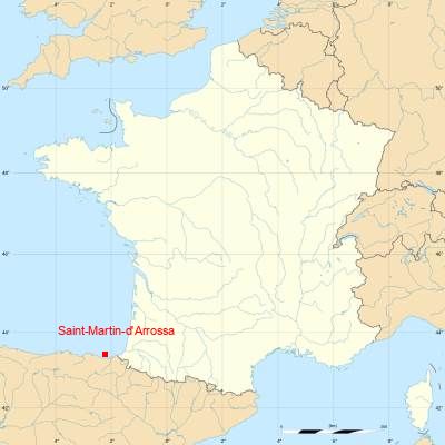 Fond de carte avec Saint-Martin-d'Arrossa
