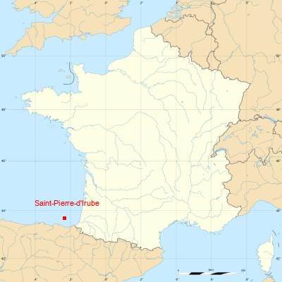 Fond de carte avec Saint-Pierre-d'Irube