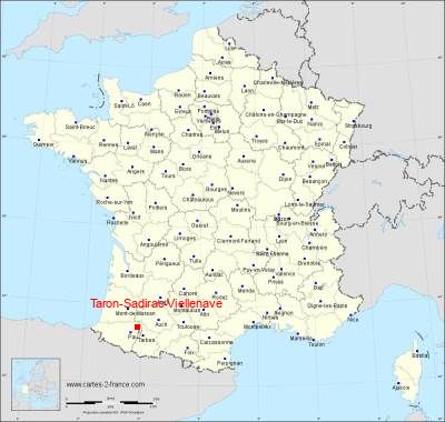 Carte de Taron-Sadirac-Viellenave