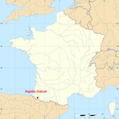 Fond de carte avec Argelès-Gazost