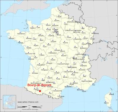 Carte de Bourg-de-Bigorre