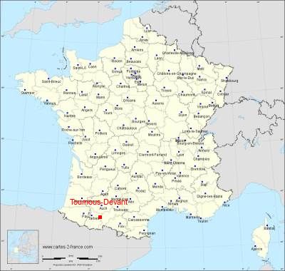 Carte de Tournous-Devant