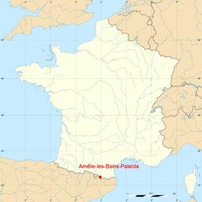 Fond de carte avec Amélie-les-Bains-Palalda