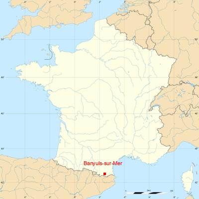 Fond de carte avec Banyuls-sur-Mer