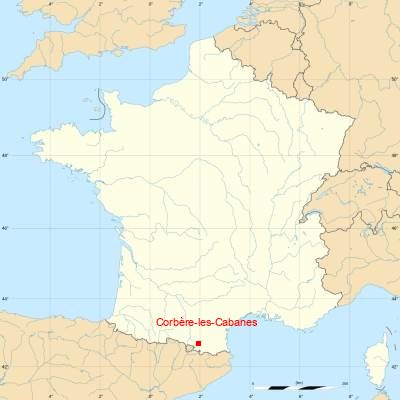Fond de carte avec Corbère-les-Cabanes
