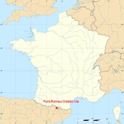 Fond de carte avec Font-Romeu-Odeillo-Via
