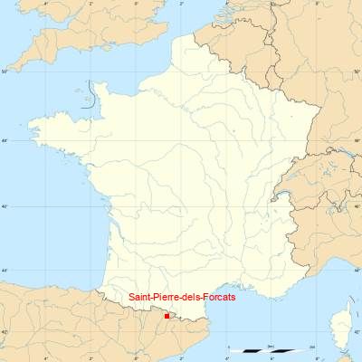 Fond de carte avec Saint-Pierre-dels-Forcats