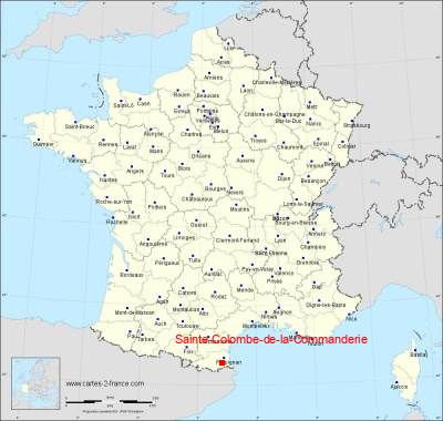 Carte de Sainte-Colombe-de-la-Commanderie