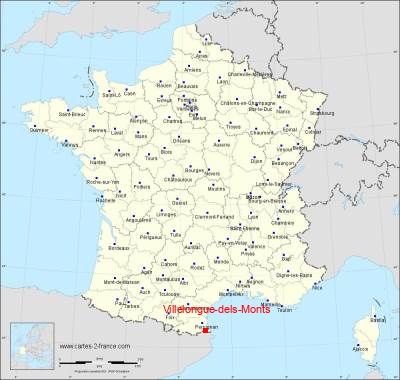 Carte de Villelongue-dels-Monts