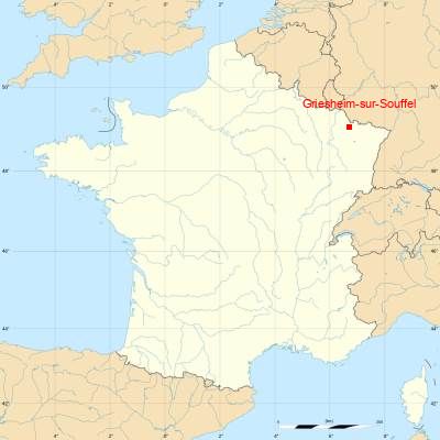 Fond de carte avec Griesheim-sur-Souffel