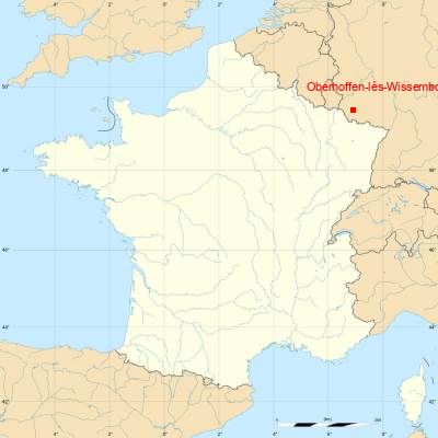Fond de carte avec Oberhoffen-lès-Wissembourg