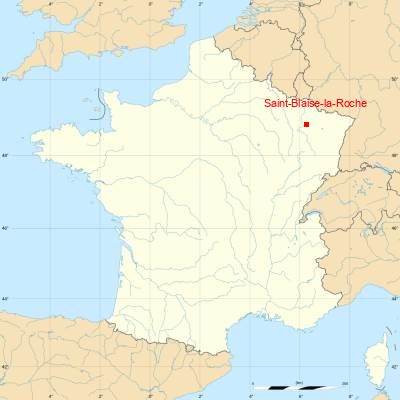 Fond de carte avec Saint-Blaise-la-Roche