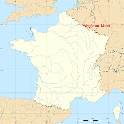 Fond de carte avec Wingen-sur-Moder