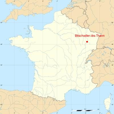 Fond de carte avec Bitschwiller-lès-Thann