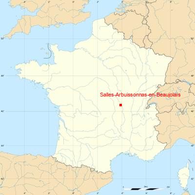 Fond de carte avec Salles-Arbuissonnas-en-Beaujolais