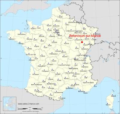 Carte de Betoncourt-sur-Mance