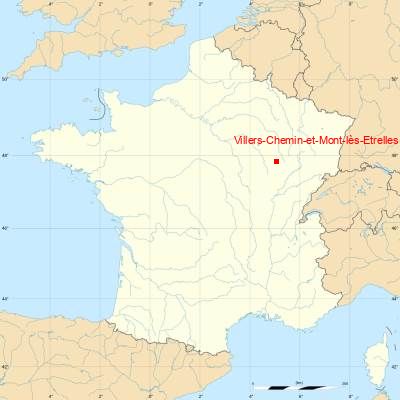 Fond de carte avec Villers-Chemin-et-Mont-lès-Etrelles
