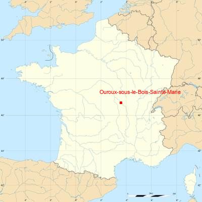 Fond de carte avec Ouroux-sous-le-Bois-Sainte-Marie