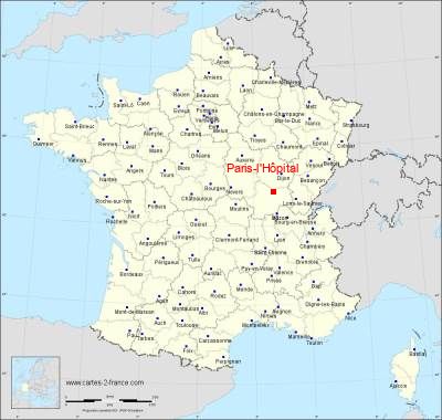 Carte de Paris-l'Hôpital