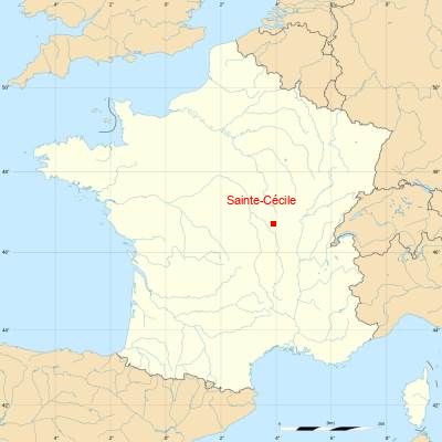 Fond de carte avec Sainte-Cécile