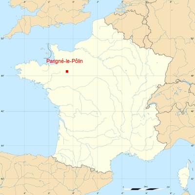 Fond de carte avec Parigné-le-Pôlin