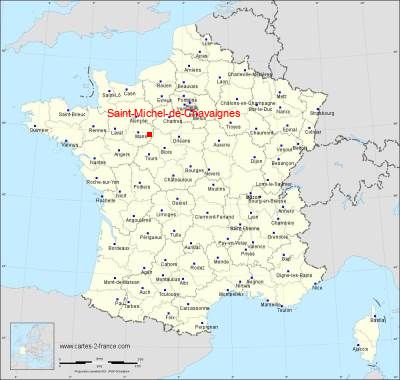 Carte de Saint-Michel-de-Chavaignes