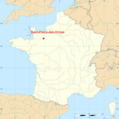 Fond de carte avec Saint-Pierre-des-Ormes