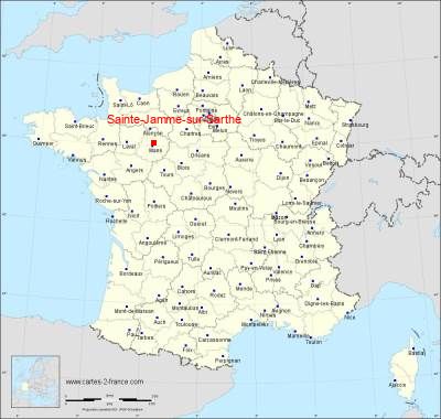 Carte de Sainte-Jamme-sur-Sarthe