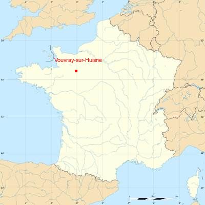 Fond de carte avec Vouvray-sur-Huisne