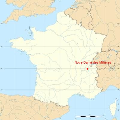 Fond de carte avec Notre-Dame-des-Millières