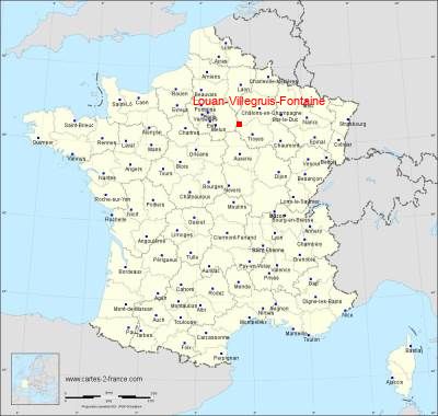 Carte de Louan-Villegruis-Fontaine