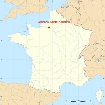 Fond de carte avec Conflans-Sainte-Honorine