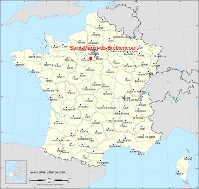 Carte de Saint-Martin-de-Bréthencourt