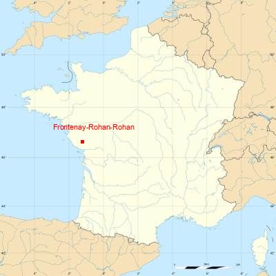 Fond de carte avec Frontenay-Rohan-Rohan