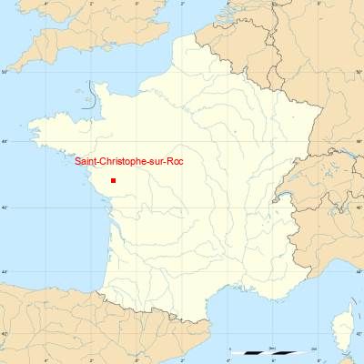 Fond de carte avec Saint-Christophe-sur-Roc