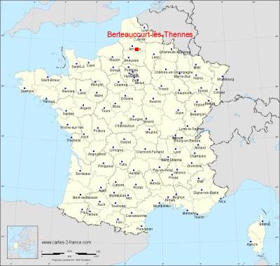 Carte de Berteaucourt-lès-Thennes
