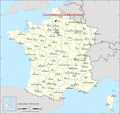Carte de Courcelles-sous-Moyencourt