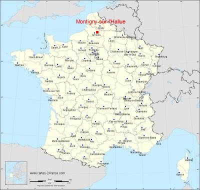 Carte de Montigny-sur-l'Hallue