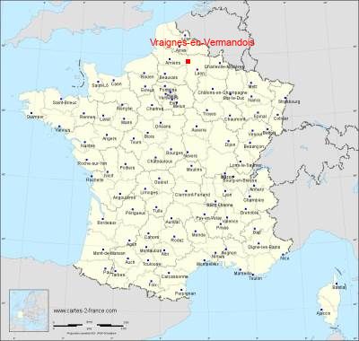 Carte de Vraignes-en-Vermandois