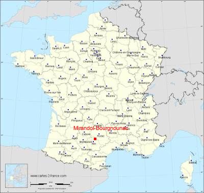 Carte de Mirandol-Bourgnounac