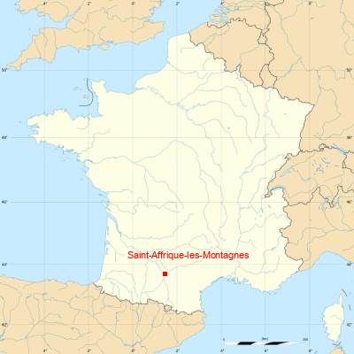 Fond de carte avec Saint-Affrique-les-Montagnes