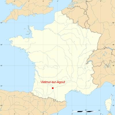 Fond de carte avec Vielmur-sur-Agout