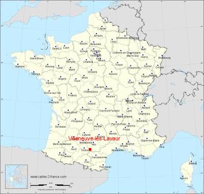 Carte de Villeneuve-lès-Lavaur