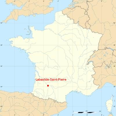 Fond de carte avec Labastide-Saint-Pierre