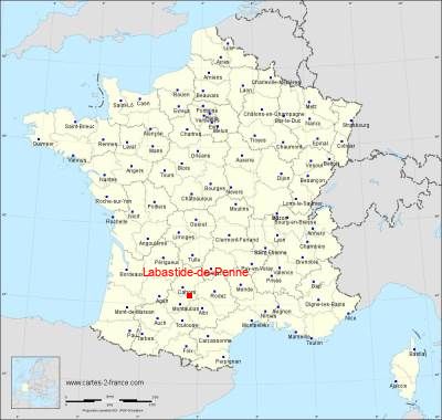 Carte de Labastide-de-Penne