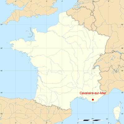Fond de carte avec Cavalaire-sur-Mer
